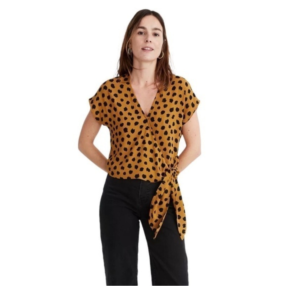 Madewell‎ Sash-Tie Wrap Top in Painted Spots Size Medium